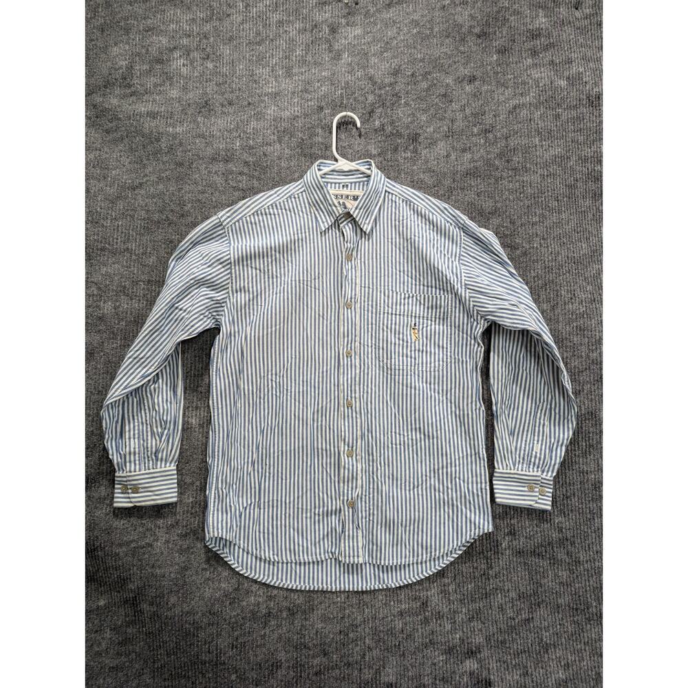 Pussers Oxford Shirt Mens Bengal Stripe Pinpoint Oxford Blue Stripes Nautical M